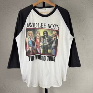 David Lee Roth 1986 World Tour Band Concert XL Raglan Tee